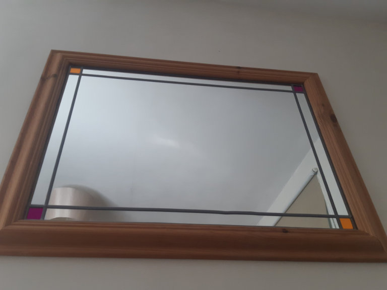 Natural wood framed mirror 