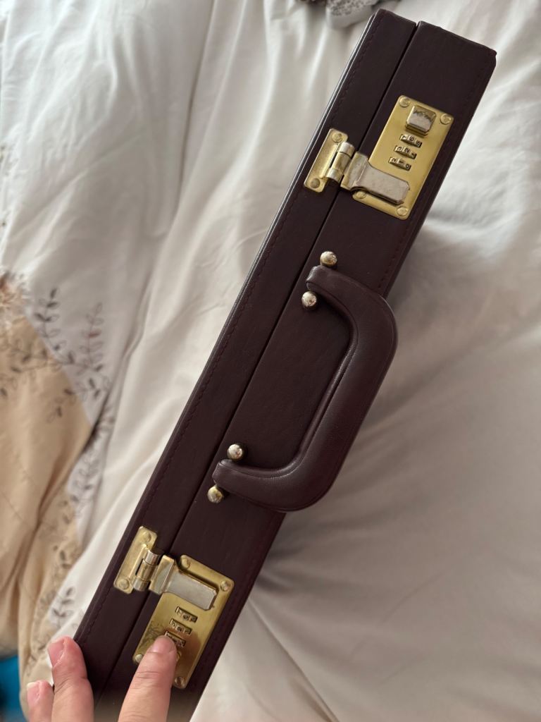 Leather look briefcase