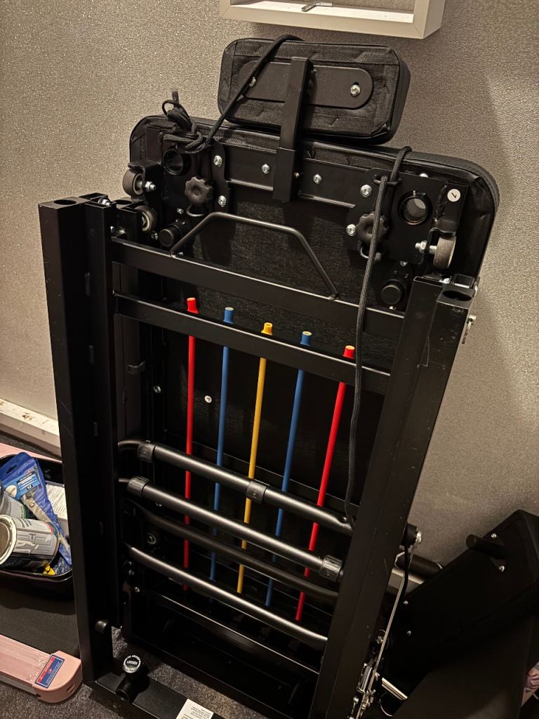 Black Pilates Reformer with Resistance Bands - Good Condition