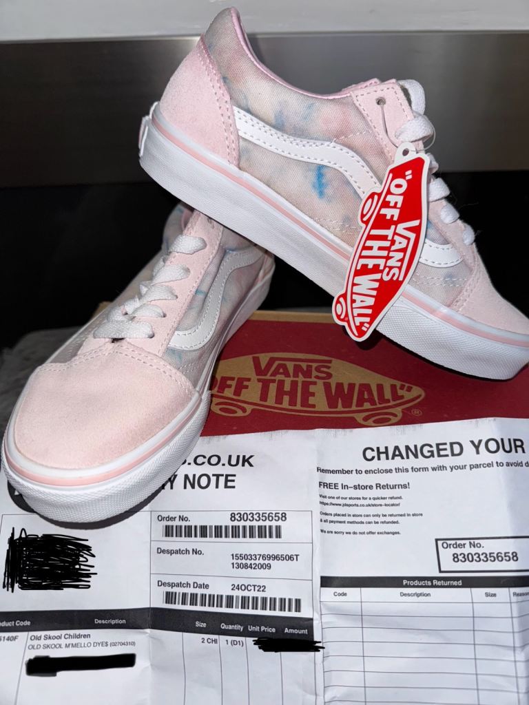 Vans Sportswear Old Skool Children Shoe Kids Trainers Sneaker Footwear Size 2CHI