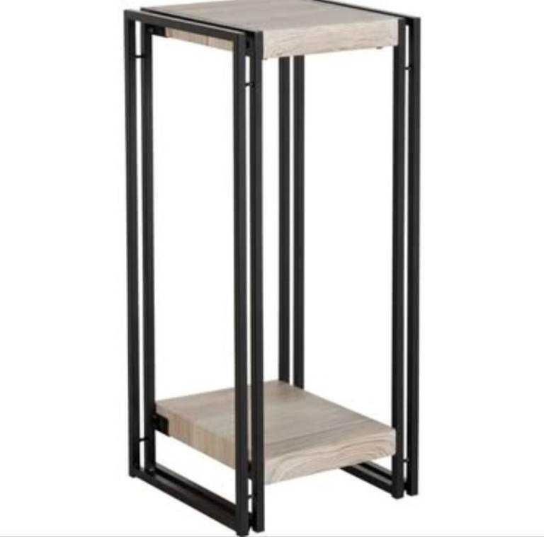 Warwick High Plant Stand Oak Effect And Metal 