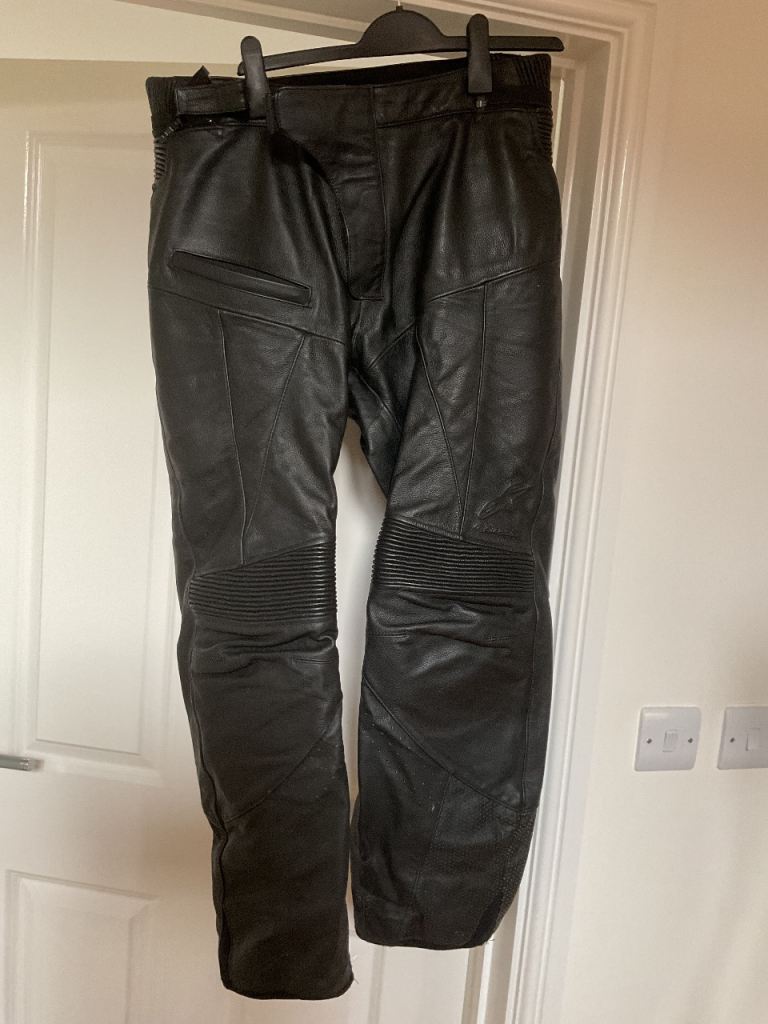 Alpinestars Black Leather Motorcycle trousers