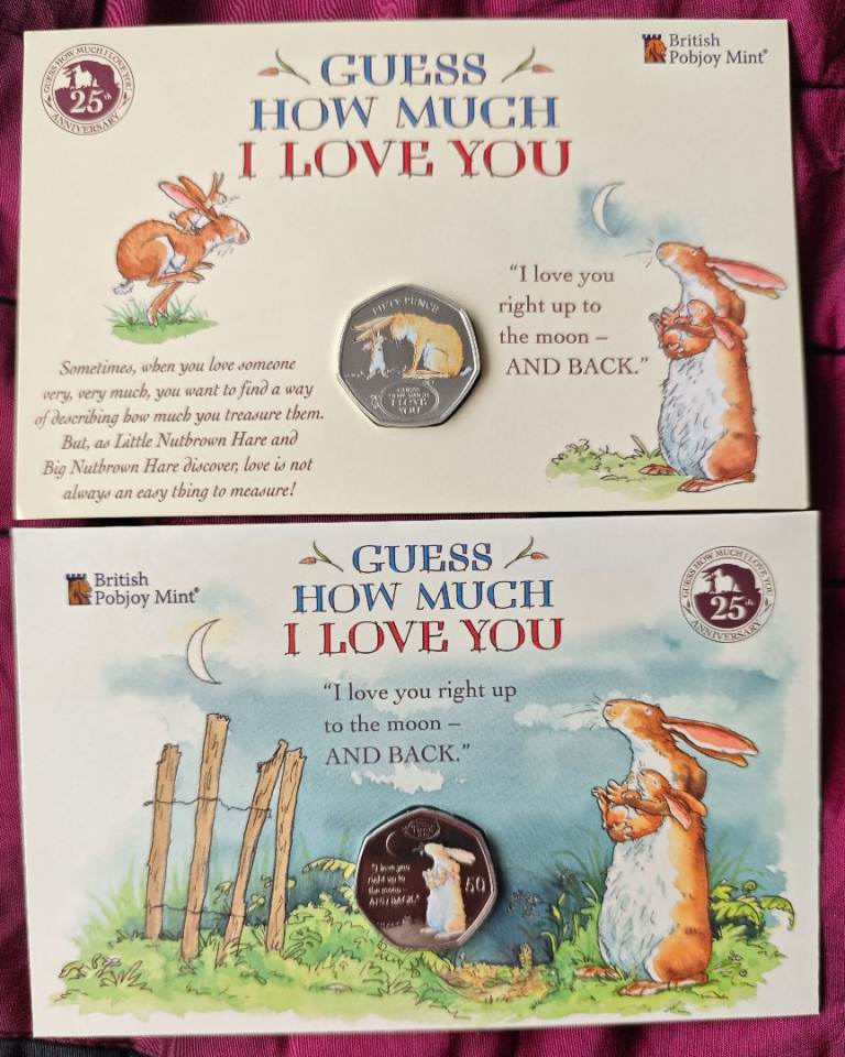 2020-21 British Pobjoy Mint Guess How Much I Love You 50p Coins - New