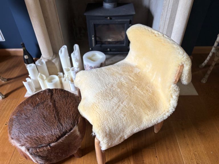 3 different sheepskin rugs 