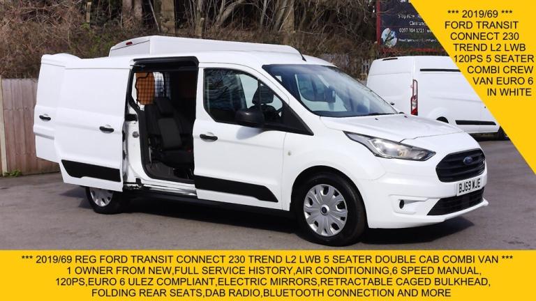 2019 Ford Transit Connect 230 TREND L2 LWB 5 SEATER DOUBLE CAB COMBI CREW VAN,AIR CONDITIONING,6 ...