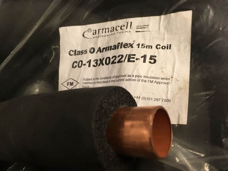 Armacell 22mm x 13mm Tube Insulation 15 meters Pipe Lagging Coil