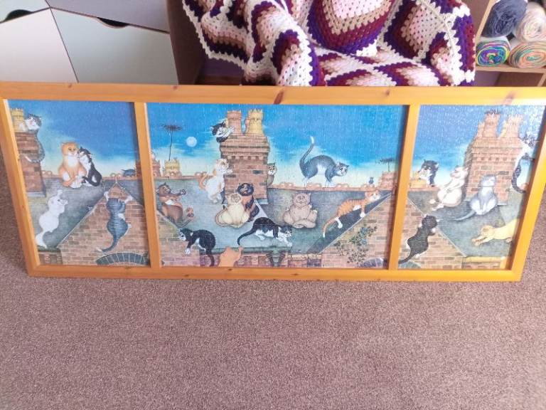 Cat Jigsaw puzzle framed