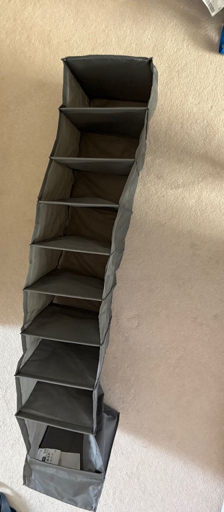 Ikea Fabric Hanging Wardrobe Organiser - Grey, Good Condition