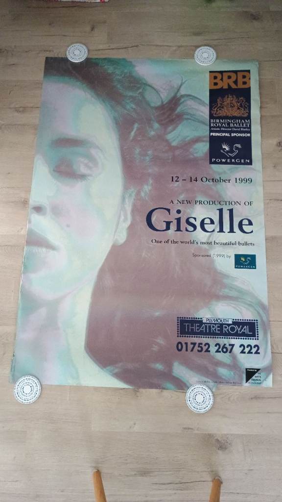 Vintage BRB Giselle Ballet Theatre Royal Poster 1999