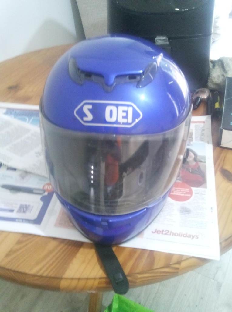 BLUE SHOEI GT AIR 3 PLAIN FULL FACE MOTORBIKE HELMET WITH SUN/NORMAL VISOR MUST GO TODAY MOVING