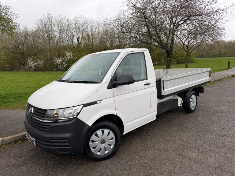 2022 22 VOLKSWAGEN TRANSPORTER 2.0 TDI T30 DROPSIDE LWB WHITE 1 OWNER