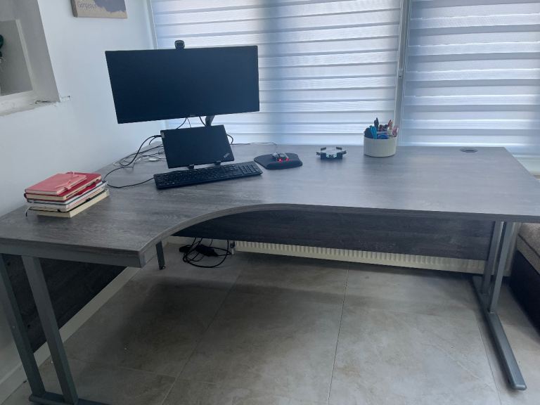 Grey corner desk 