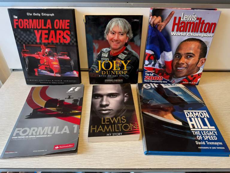 Joey Dunlop, Lewis Hamilton, Damon Hill & F1 books bundle