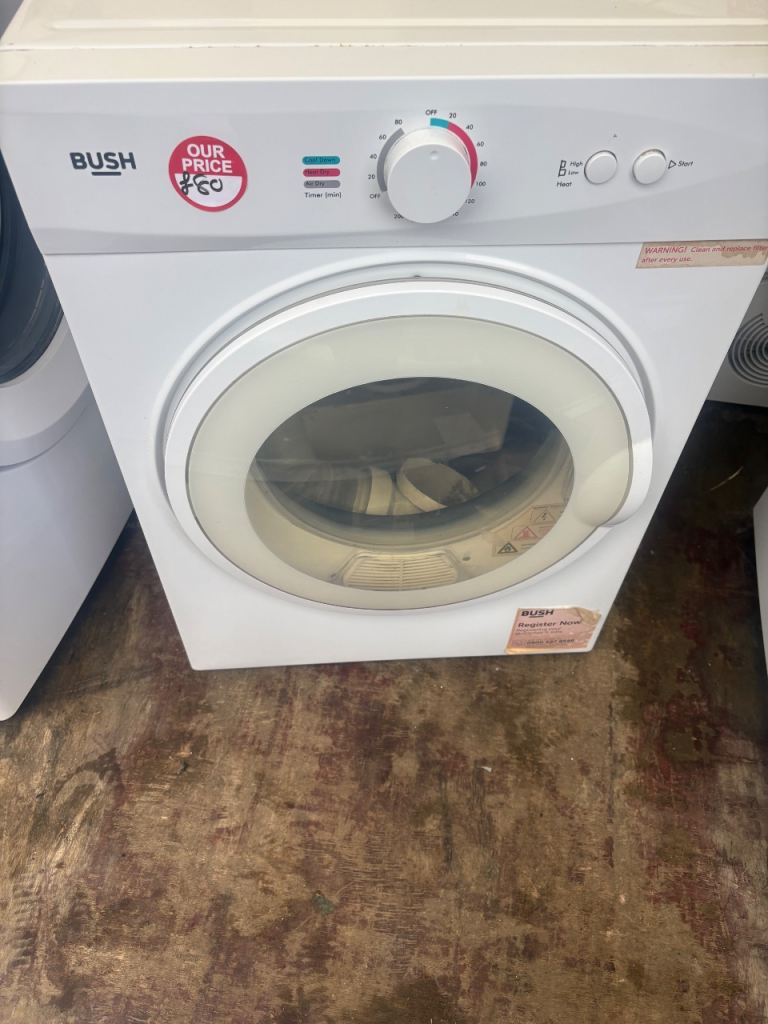 Bush 3kg mini vented dryer £80 delivered ,6 months warranty – White, Good Condition