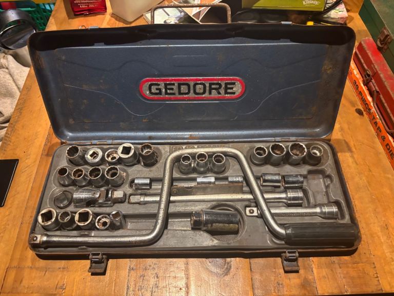 GEDORE Socket Set Vintage D 19 XAW Imperial German Made 1/2" Drive - Incomplete