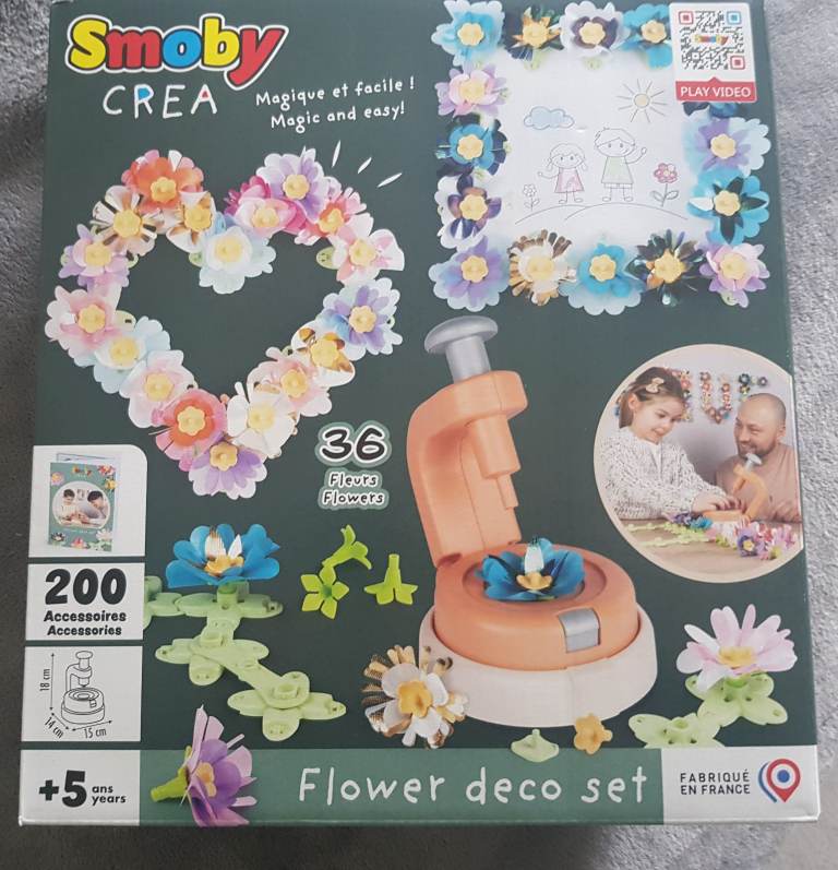 image for Smoby Crea Flower Deco 200-Piece Set BNIB Sealed– Age 5+ Xmas Gift (Carlisle)