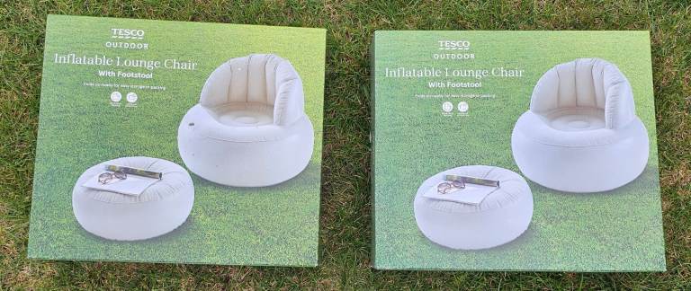 Inflatable lounge chair & foot stool