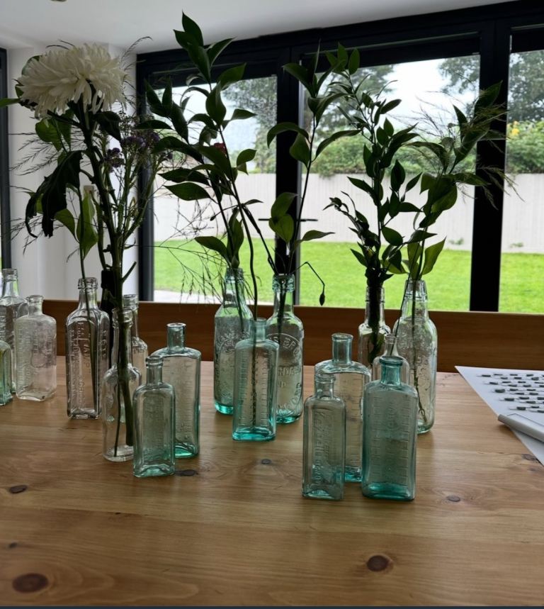 Vintage glass bottles 