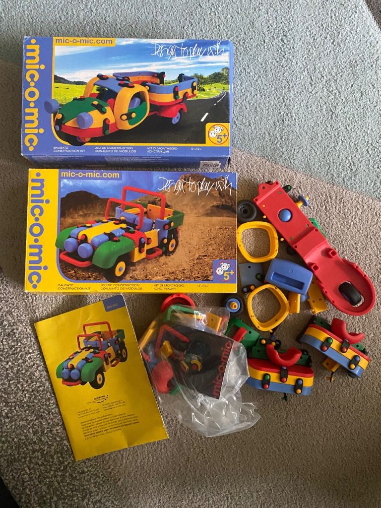 Mic-o-Mic Construction Toy Set - Jeep and Trailer