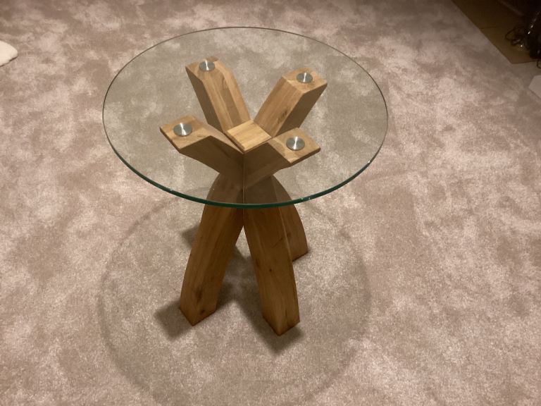 Next oak and glass side table 