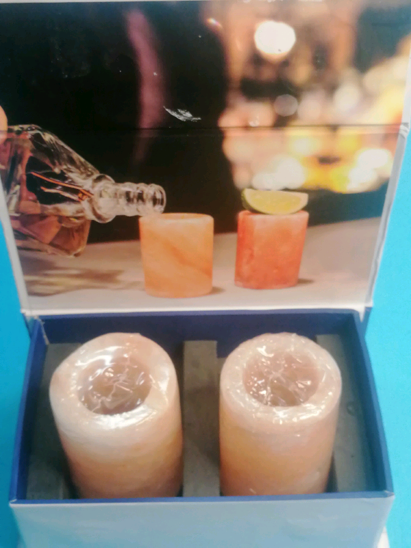 Root7  Himalayan Salt Shots Glasses - 2 Pack, Pink Tequila Shot Glass 