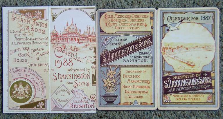 Vintage Brighton Calendars 1987 & 1988 Hannington & Sons & Post Office