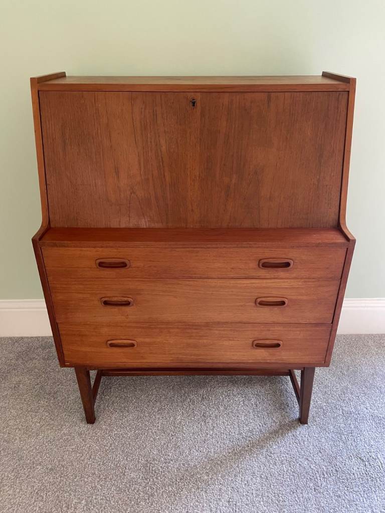 Danish Bureau with Drawers and Desk - Vintage Mid Century