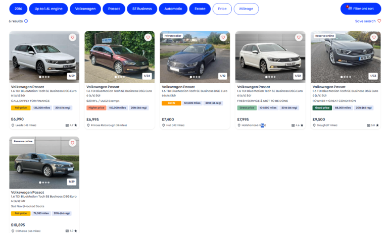Volkswagen PASSAT Estate 2016 DSG 1598 (cc) Diesel , 5 doors