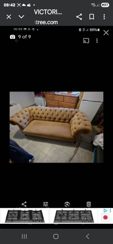 VICTORIAN  CHESTERFIELD  SOFA 1860S