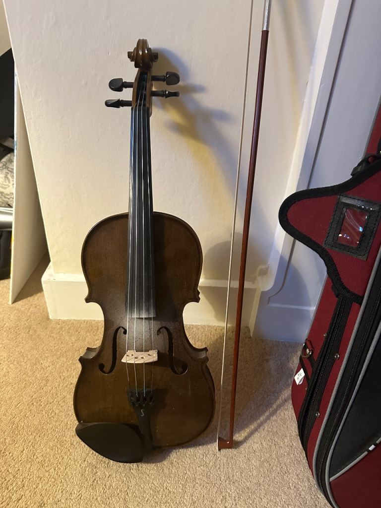 Lovely Stentor II Violin with Bow and Sturdy Red Hard Case