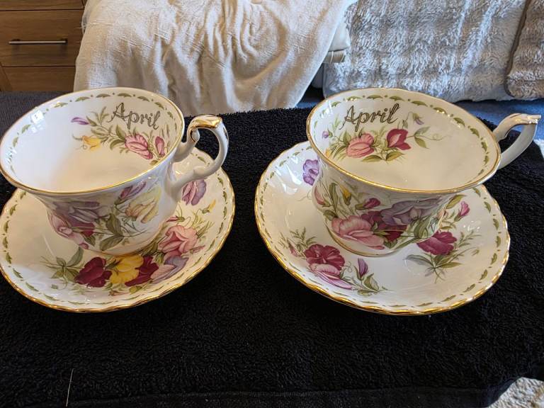 Royal Albert, April cups and saucers