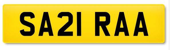 SAIRA number plate for sale, 