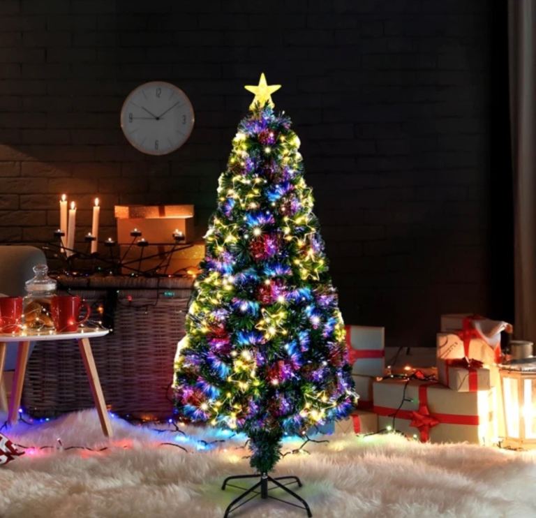 4ft Christmas Tree with lighted star topper pre-lit fibre optic LED’s