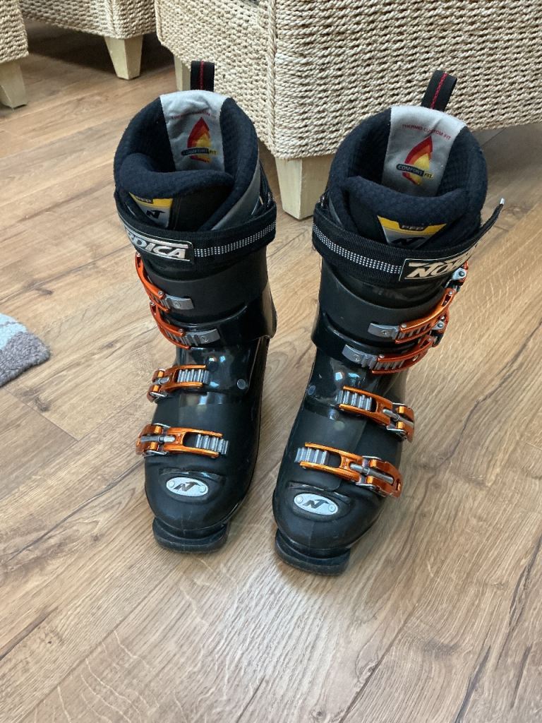 Nordica Ski Boots – Black and Orange, Good Condition