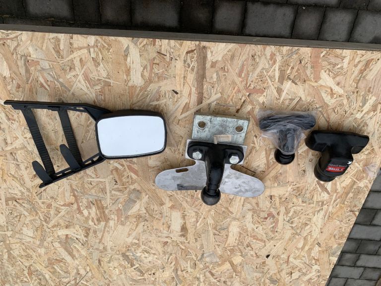 Caravan overtake mirror tow ball and cover 