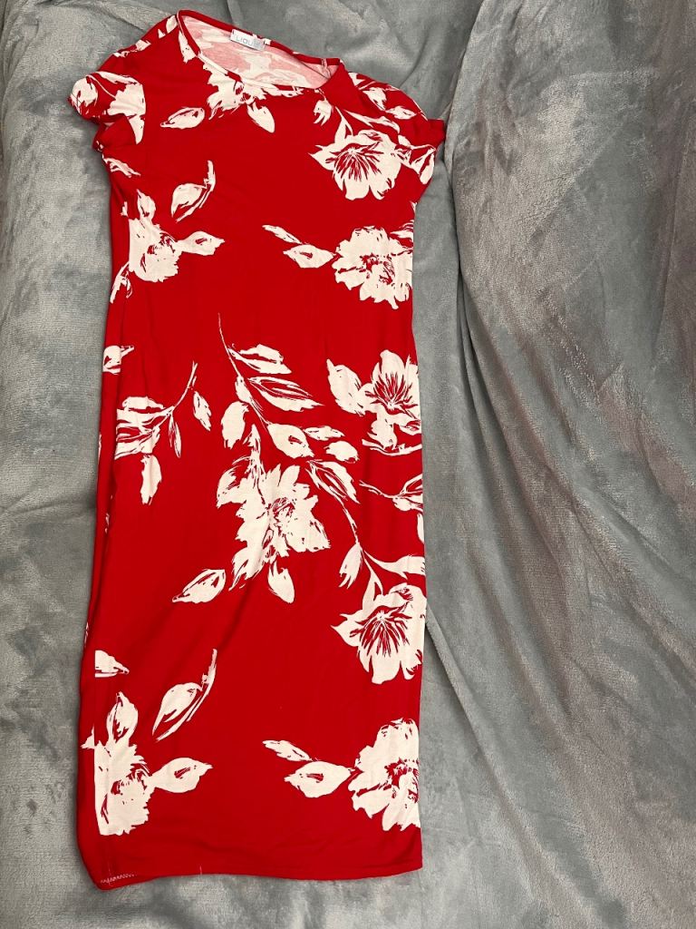Women's Red & White 'Liquid' Dress Size M