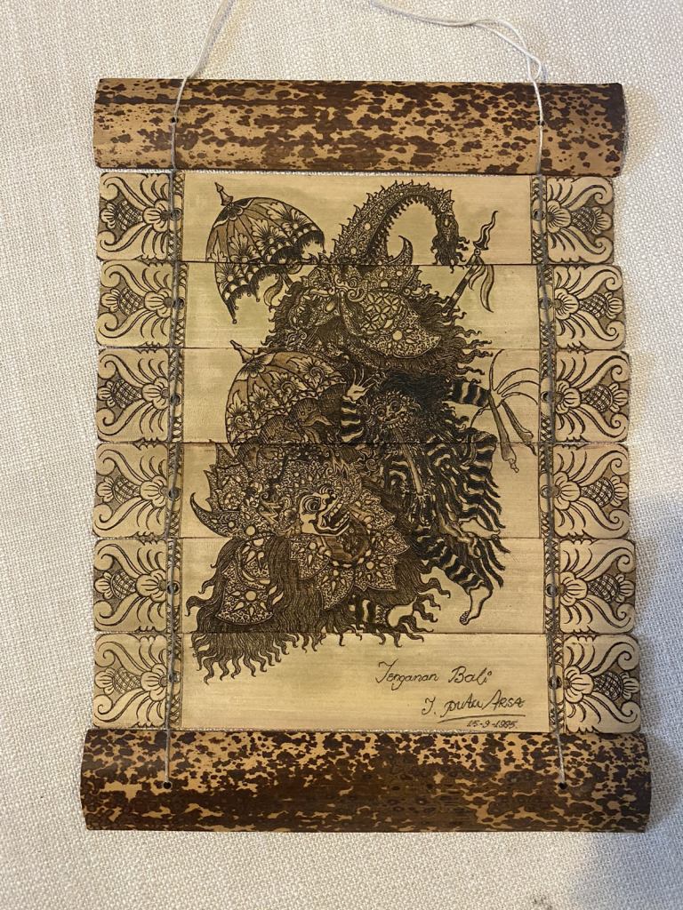 Palm leaf Handmade wall hanging mural 1995