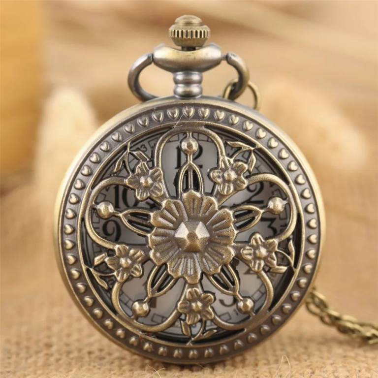 Filigree Flower Pocket Watch
