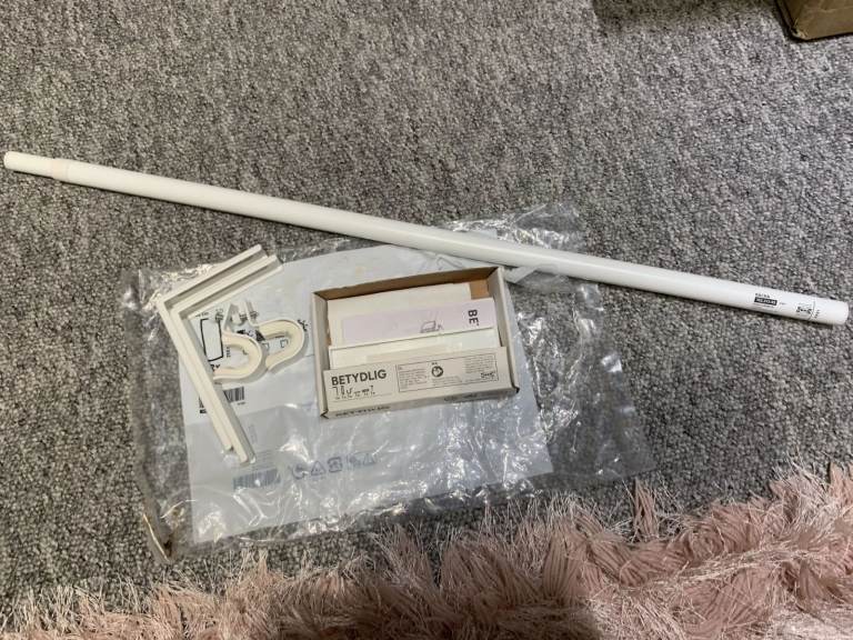 image for IKEA Brackets BETYDLIG Wall Ceiling Curtain Pole Bracket Rod Holders