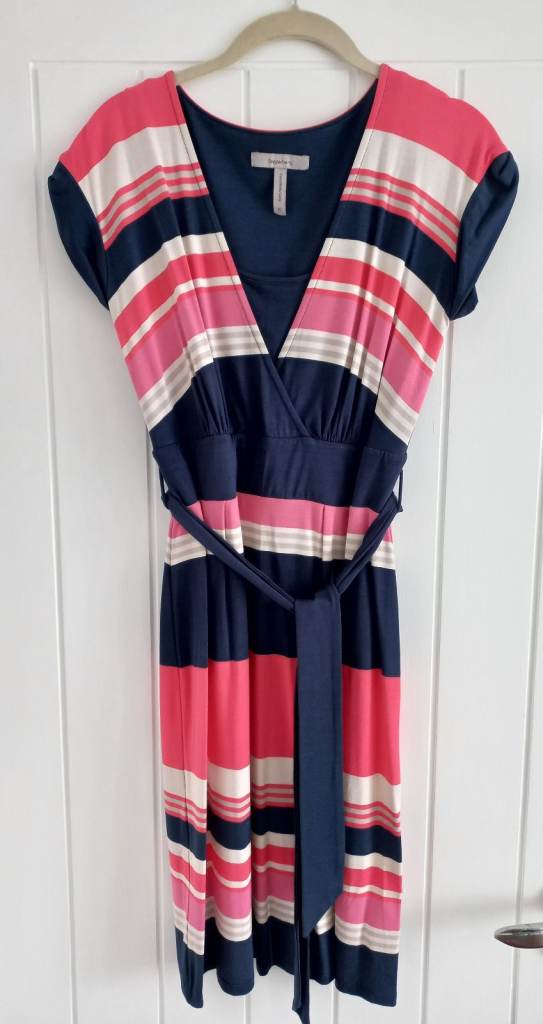  Pepperberry Stripey Wrap Summer Dress – Multicoloured, Good Condition