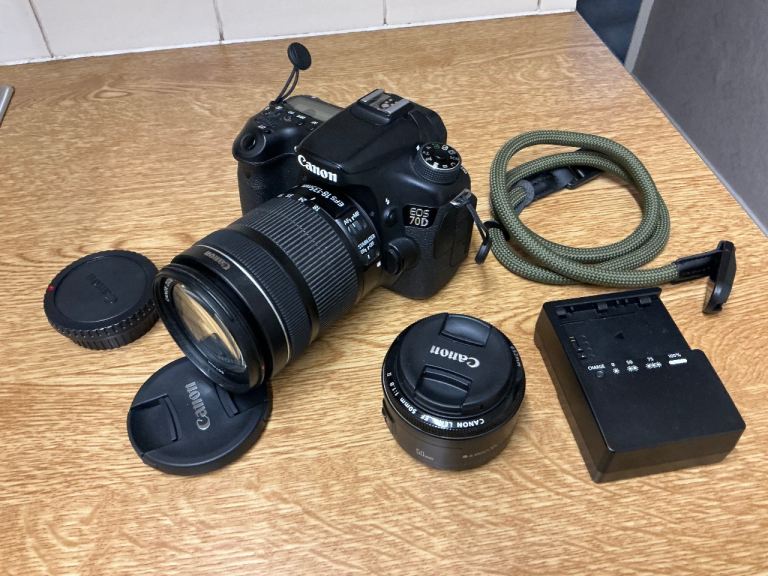 Canon EOS 70D & 2 Canon Lenses etc