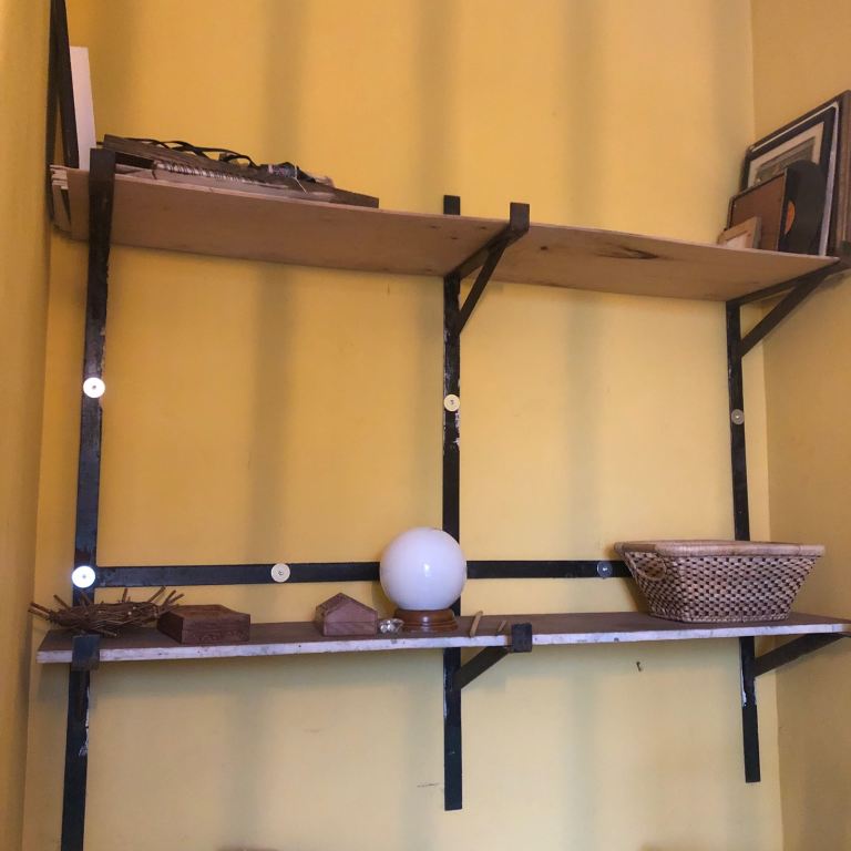 Wall mounted shelving brackets black metal industrial 