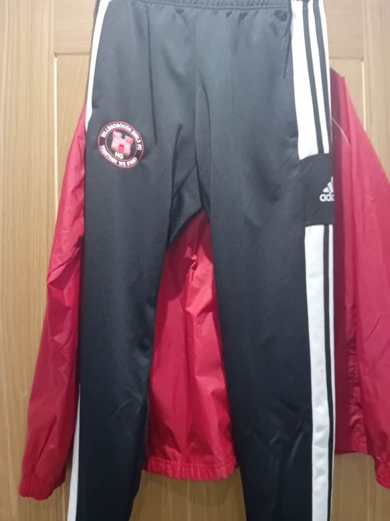 Adidas Black Tracksuit Bottoms with Club Badge