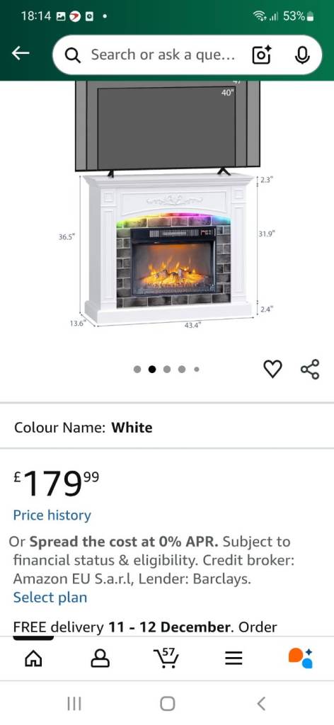 image for Brand new ornate white fireplace suite