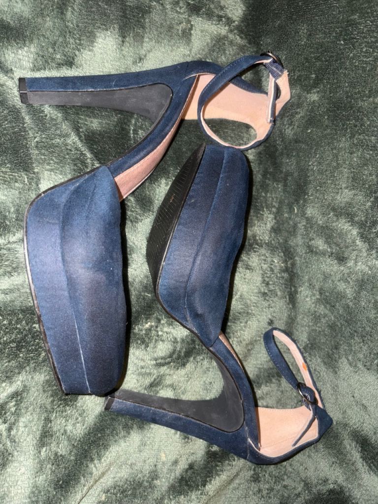 Navy blue high heels 