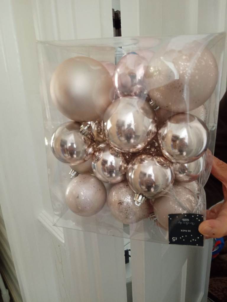 New Rose Gold Christmas Baubles - Various Finishes