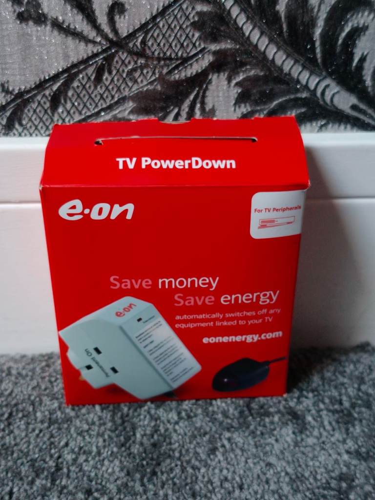 E.ON TV PowerDown Plug – Save Energy & Money – Boxed with Sensor