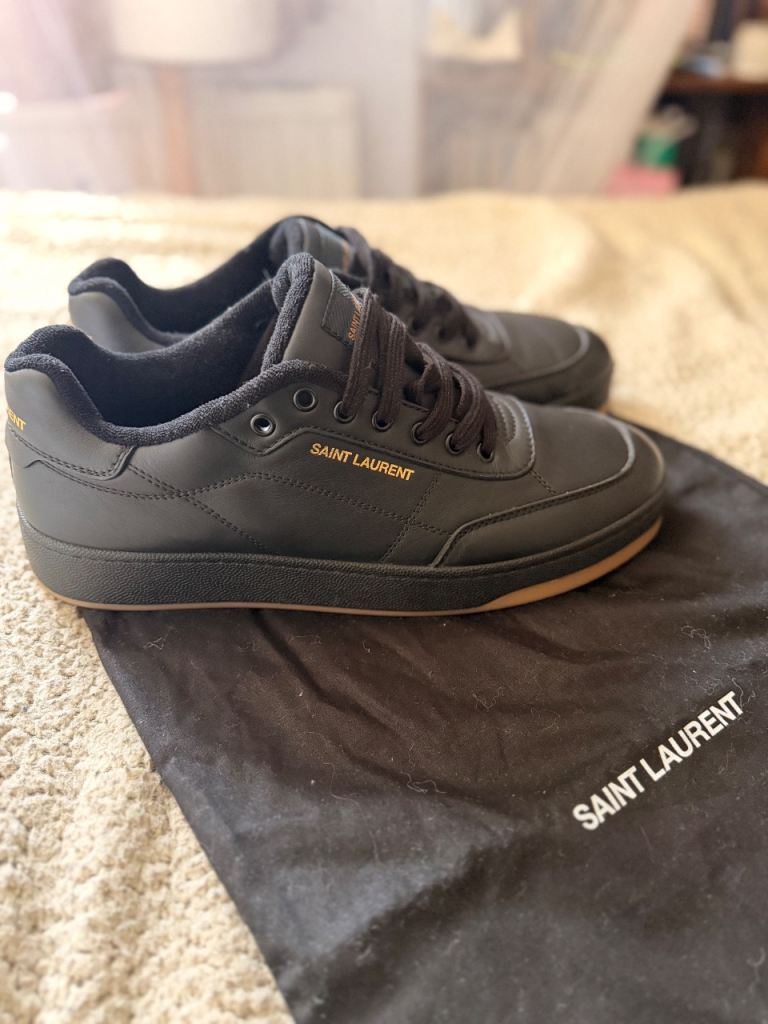 Saint Laurent Black Leather Trainers – As good as new!