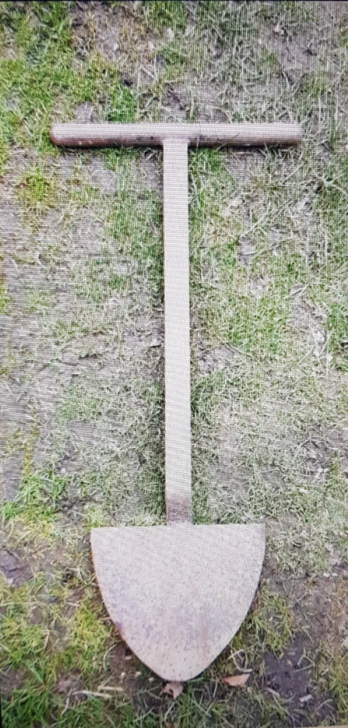 steel agricultural spade for peat .silage  farm tool etc. for decorative wall hang garden deco 