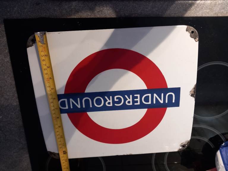 Classic London Underground Enamel Sign - Good Condition